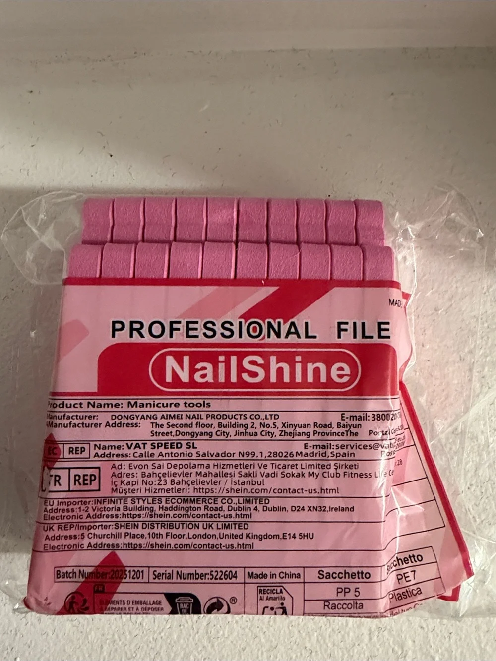 Pink Professional Nail Files - Pack